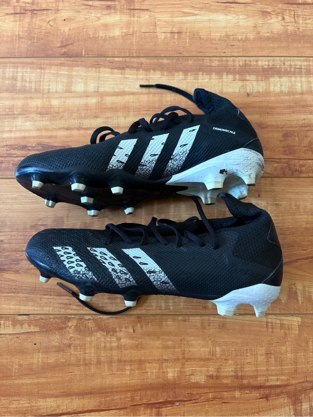 adidas Black Soccer Cleats with White Stripes - Picture 5 of 5